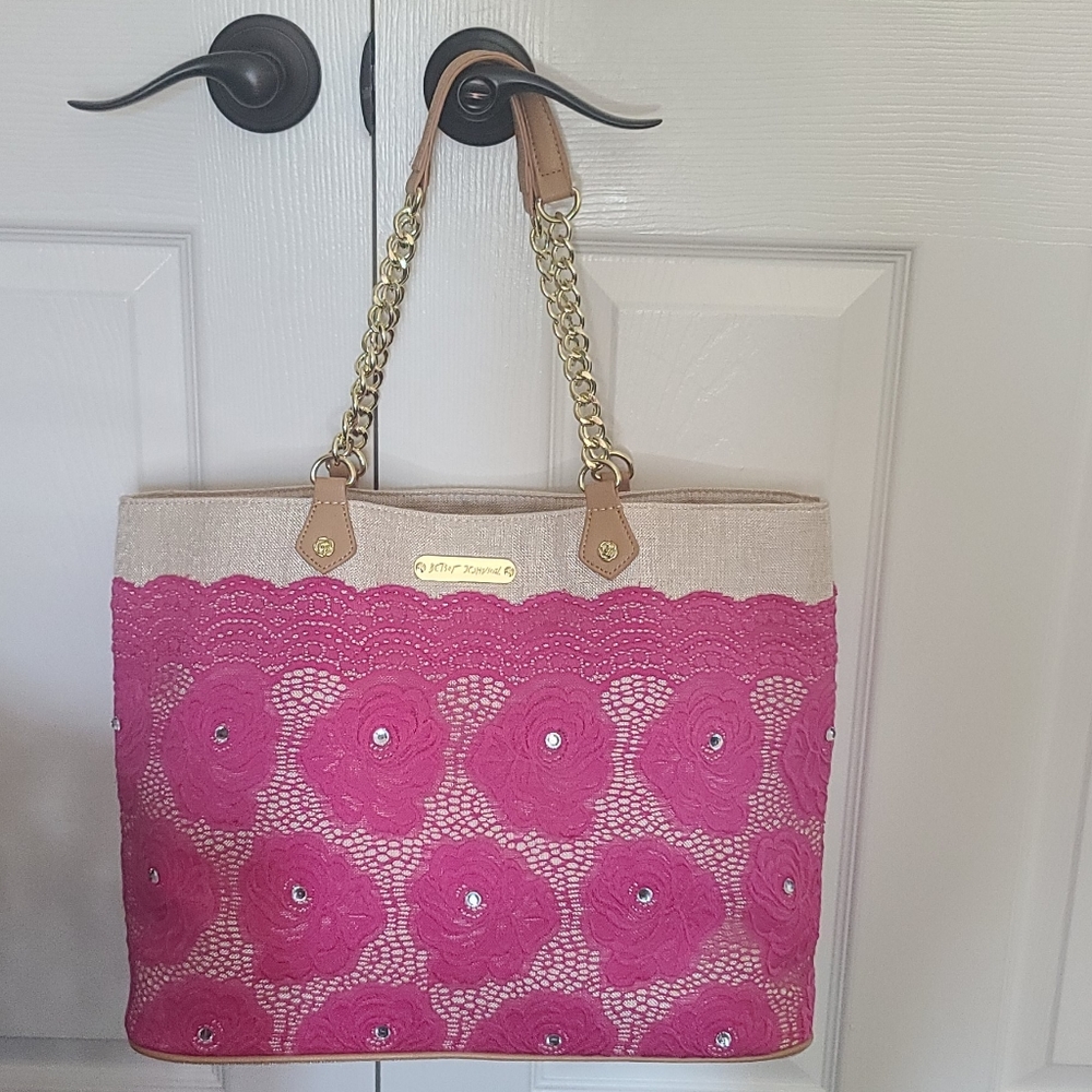 Betsey Johnson large Tote bag! Pink!